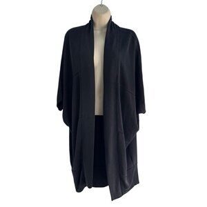 Athleta Woman's Sz S Serenity Wrap Black Short Sleeve Open Front